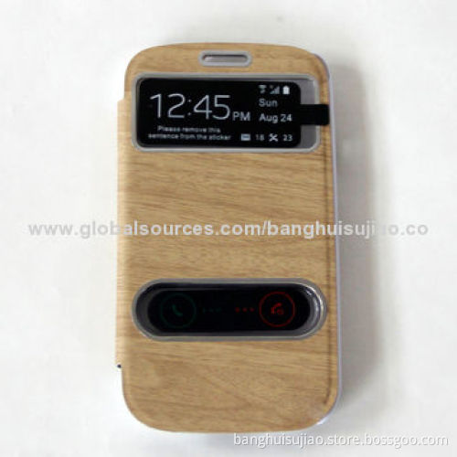 2014 S-view Wooden Case for Samsung Galaxy S3 with Stand